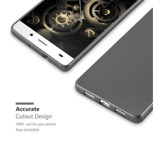 Huawei P8 LITE fodral i METALLIC GREY från Cadorabo (METALLIC MATT Design) Ultratunt mjukt silikongel TPU-skydd med anti