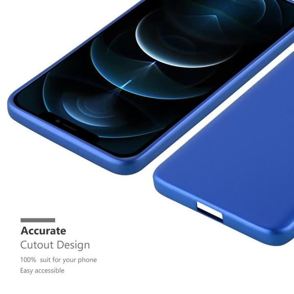 Skyddsfodral för iPhone 12 / 12 PRO Skyddsfodral i MATT METALLBLÅ Design Blå