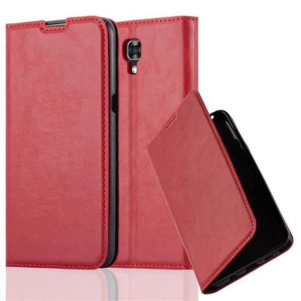 LG X SCREEN Fodral i APPLE RED från Cadorabo (INVISIBLE MAGNETIC CLOSURE Design) Helt skyddsfodral med flipskydd