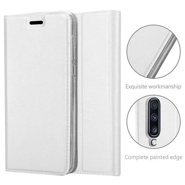 Flipfodral för Samsung Galaxy A70 / A70s Etui i KLASSISK SILVER Plånbok Stötsäker Grå