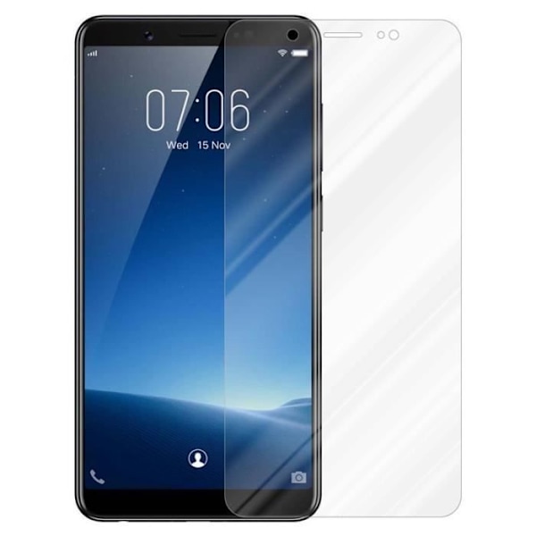 Skärmskyddsfilm - CADORABO - Vivo V7 - Härdat glas - Reptåligt - 0,3 mm tjockt Vit