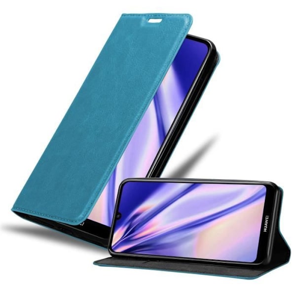 Coque - CADORABO - Huawei Y6S - Turkos Pétrole - Book Etui - Magnetiskt Skydd Bensin Turkos