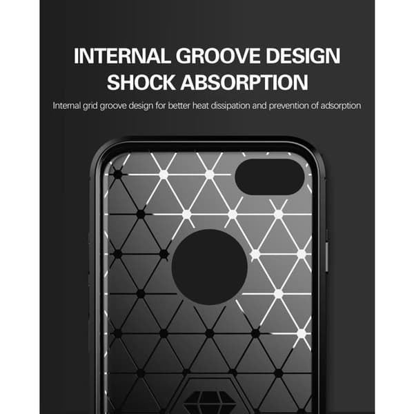 Skal för iPhone 7 / 7S / 8 BORSTAD BLÅ Kolfiberdesign Blå