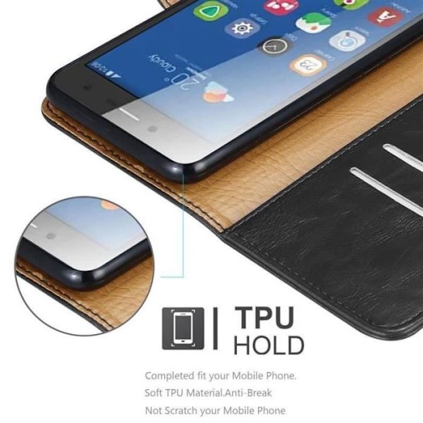 Fodral till ZTE BLADE L7 - CADORABO - Svart - TPU silikon - Mjuk - Magnetisk Svart