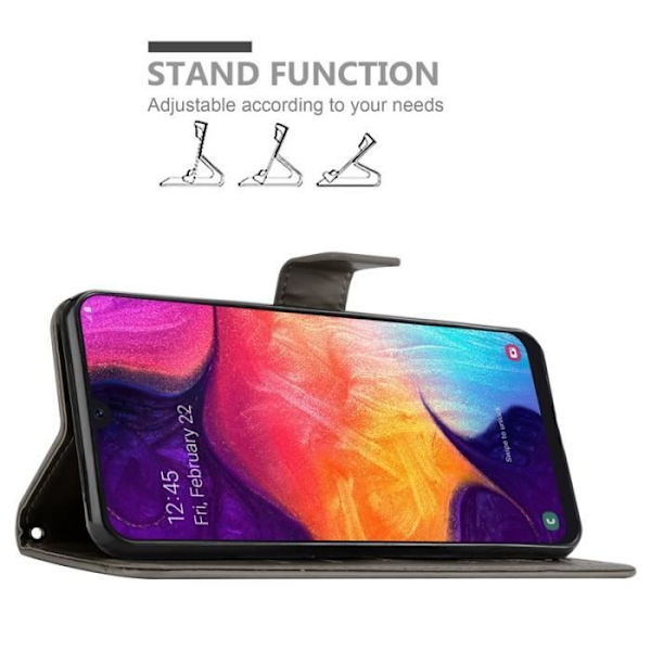 Cadorabo Fodral för Samsung Galaxy A30S / A50 S / A50 i grått - Blommönster Grå