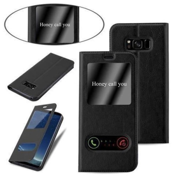 Samsung Galaxy S8 PLUS-fodral i COMET BLACK by Cadorabo (Design VIEW) Fullt skyddsfodral med flipskydd, stativ