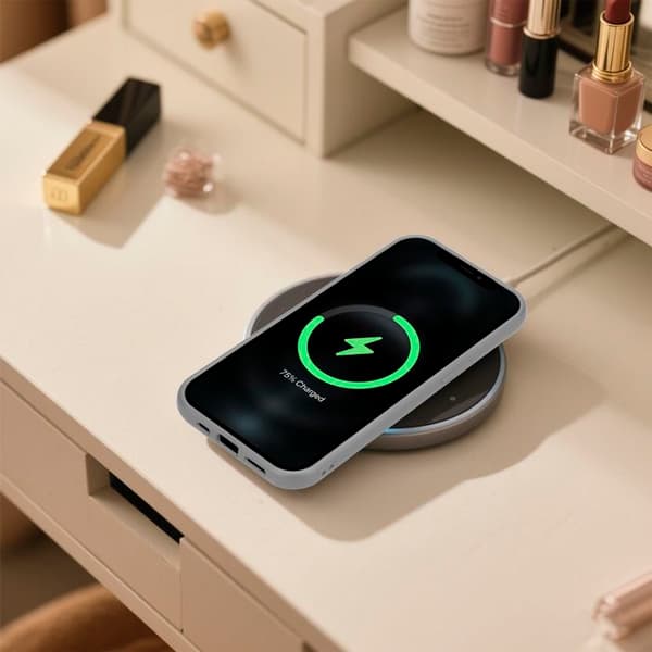 Skyddsfodral för iPhone 14 PLUS / 15 PLUS i GRÅ Stötsäker Magsafe-kompatibel med diamantglitter Grå