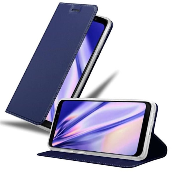 Cadorabo Fodral för Samsung Galaxy J6 2018 i KLASSIG MÖRKBLÅT Skyddsfodral Magnetstängning Stativfunktion KLASSIG MÖRKBLÅ