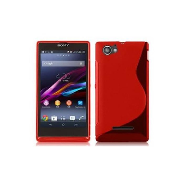 Sony Xperia M CHERRY RED Fodral Cadorabo DESIGN S Gel TPU Silikonskydd Fodral Cover Ultra Slim Bumper