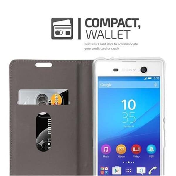 Skyddsfodral för Sony Xperia M5 i LJUST GRÅ BRUN Stötskyddande Etui Grå