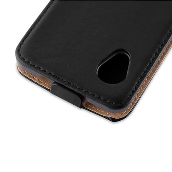 Cadorabo Coque LG Google NEXUS 5 DESIGN FLIP Stil Fodral Etui Hölje i Slätt Konstläder SVART AV ONYX