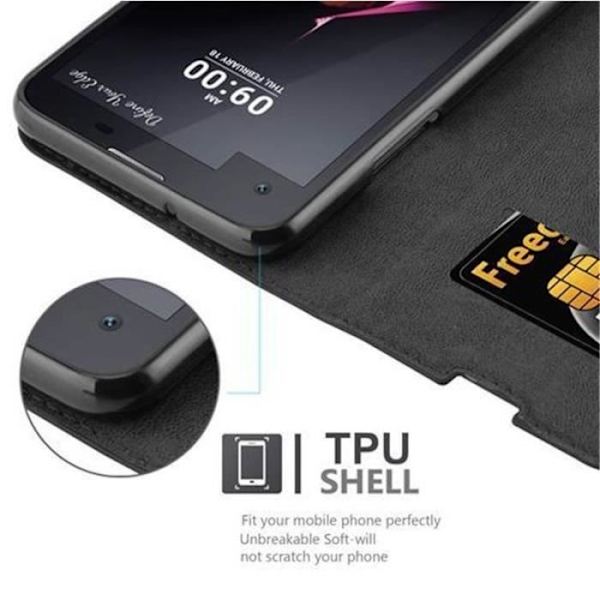 LG X SCREEN Fodral i NIGHT BLACK från Cadorabo (INVISIBLE MAGNETIC CLASP Design) Helt skyddsfodral med flipskydd