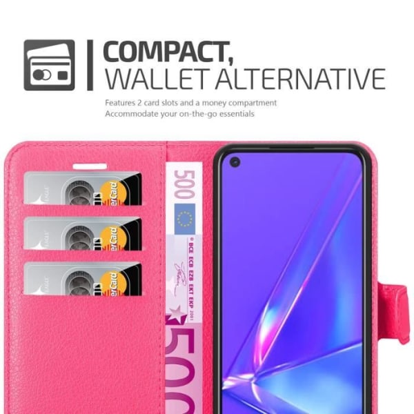 Coque för Oppo A72 - CADORABO - LOTUS ROSA - Syntetiskt läder - Magnetisk stängning - Ställfunktion LOTUS ROSA