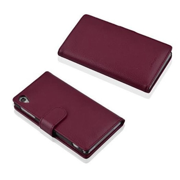 Coque för Sony Xperia Z1 Etui i ORKIDÉER VIOLETTAR Hållare Skydd i strukturerad konstläder fack Lila