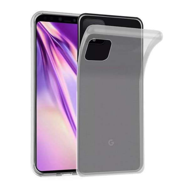 Transparent stötsäker silikonfodral för Google PIXEL 4 XL Vit