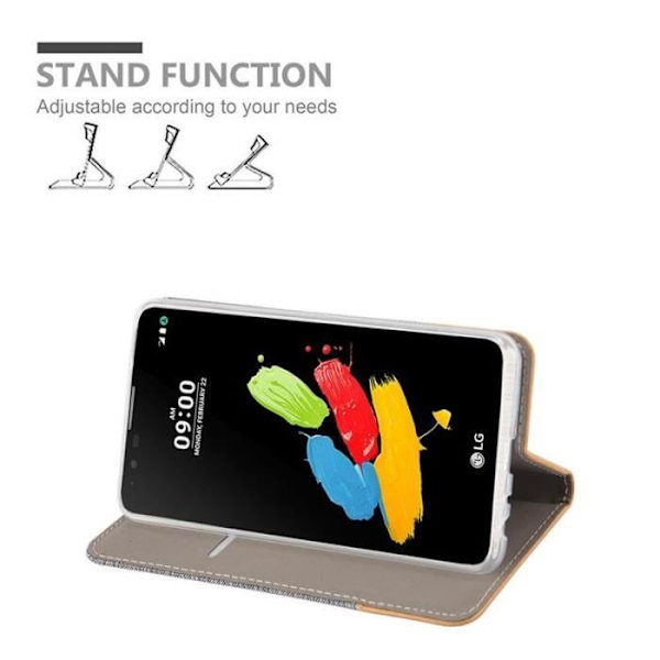 LG STYLUS 2 Fodral i LJUSGRÅ BRUN från Cadorabo (TYG-LÄDERDESIGN) Helt skyddsfodral med Flip Flip och Ljusgrå, brun