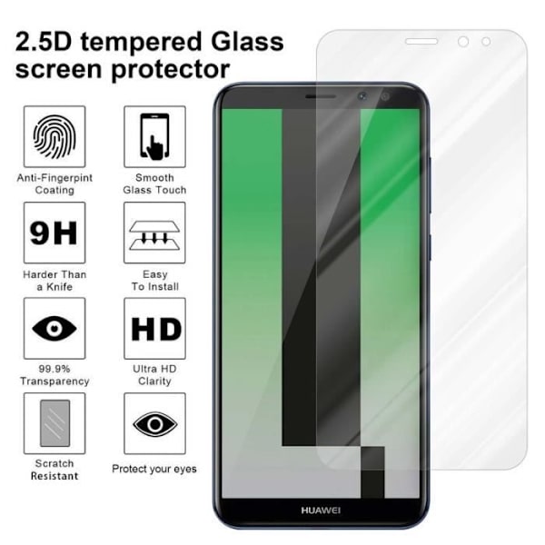 Cadorabo härdat glas Huawei MATE 10 LITE skärmskyddsfilm härdat skydd för display TRANSPARENT Transparent