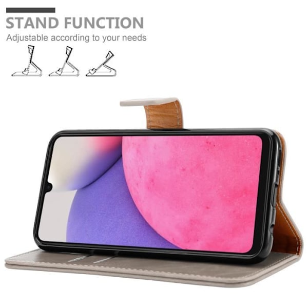 Cadorabo Fodral för Samsung Galaxy A33 5G i CAPPUCINO BRUNT Skyddsfodral Stativfunktion Marrone Cappuccino