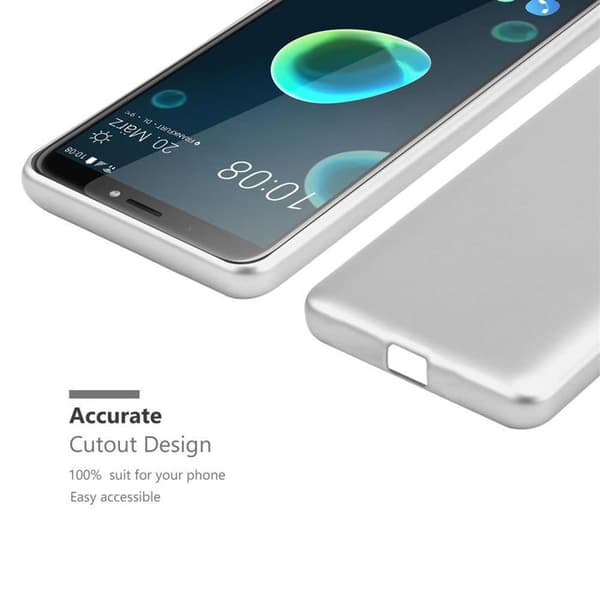 Skyddsfodral för HTC Desire 12 PLUS Skyddsfodral i MATTSILVER Metallic Design Grå
