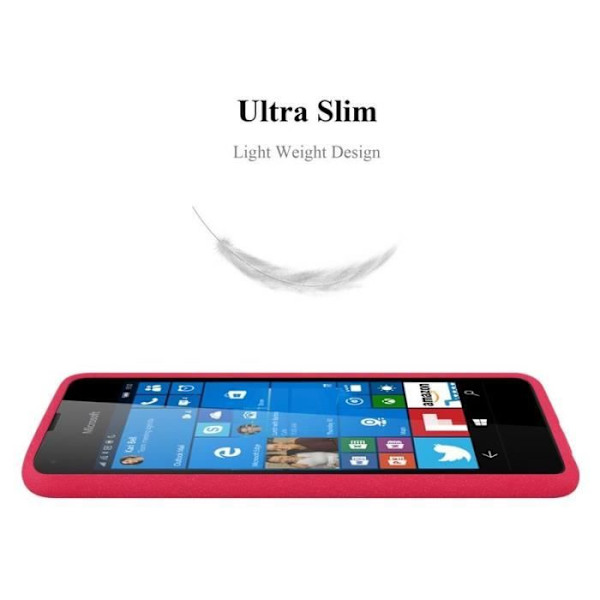 Cadorabo Fodral fungerar med Nokia Lumia 550 i FROST RED - Stötsäker och reptålig TPU silikonhölje - Ultratunt skyddande