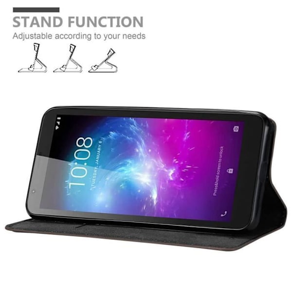 Fodral - CADORABO - ZTE Blade A3 2019 - Kaffebrun - Ultratunn - Magnetisk stängning - Stativfunktion KAFFEBRUNT