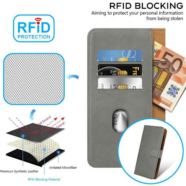 Etui för Cubot NOTE 30 Fodral i GRÅ Skydd Plånbok Grå