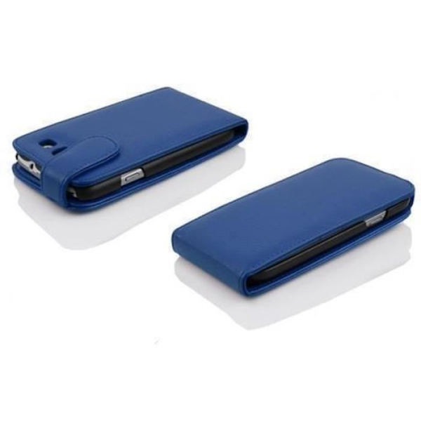 Cadorabo Samsung Galaxy EXPRESS 2 DESIGN FLIP-stil Fodral Skal i konstläder Struktur HEMLIG BLÅ