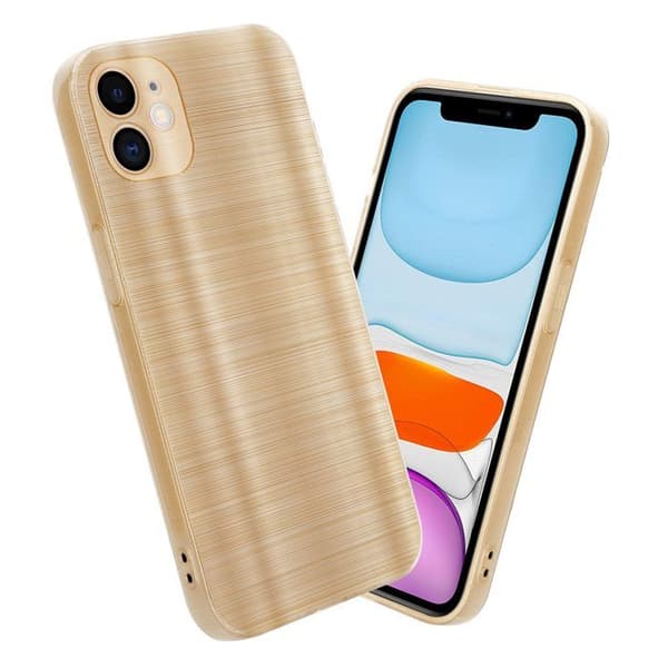 iPhone 11 Fodral Borstad Guld Kameraskydd Gul