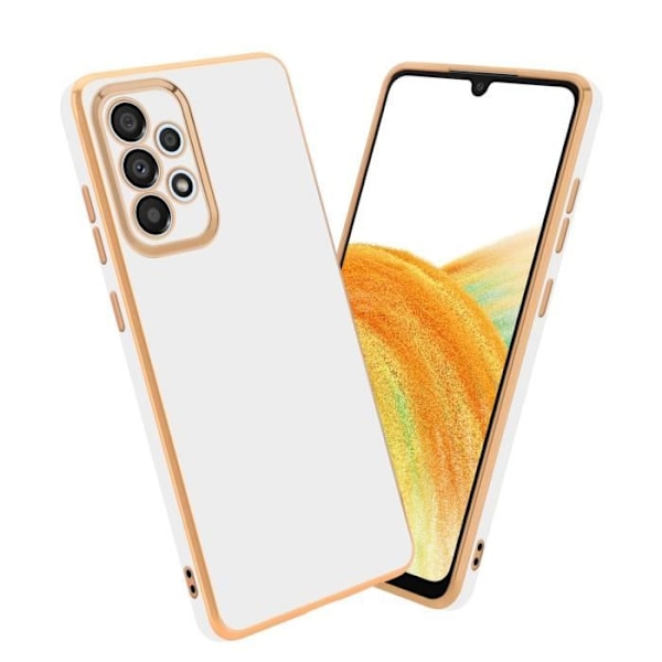 Skyddsfodral - CADORABO - Samsung Galaxy A33 5G - TPU silikon - Kameraskydd - Blank design Vitt guld