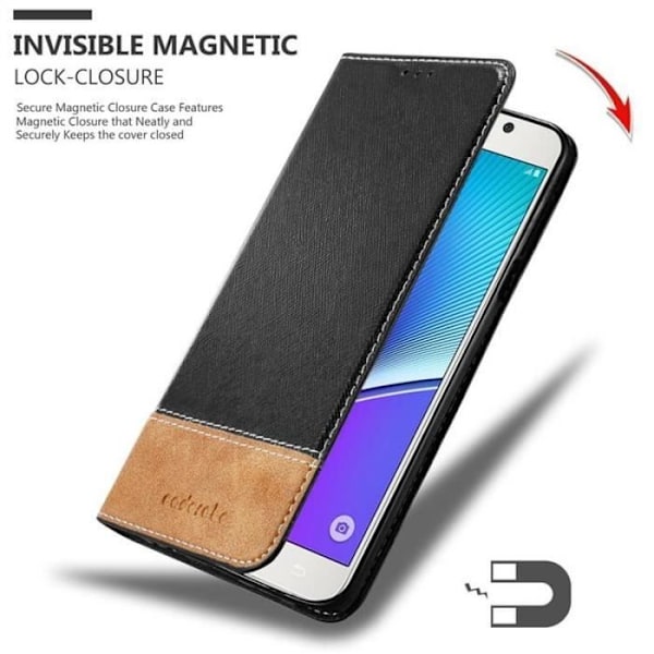 Portföljfodral - CADORABO - Galaxy NOTE 5 - Syntetiskt läder - Brun - Osynlig magnetstängning kastanj