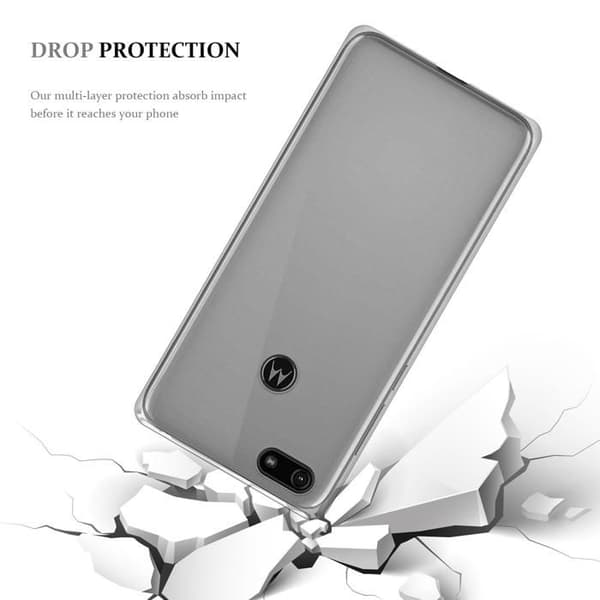 Transparent stötsäker silikonfodral för Motorola MOTO E6 PLAY Vit