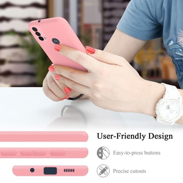 Skyddsskal för Motorola MOTO E20 / E30 / E40 Stötabsorberande i LIQUID PINK Ros