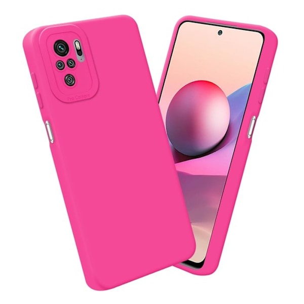 Skydd i silikon TPU flexibelt fodral för Xiaomi RedMi NOTE 10 4G / RedMi NOTE 10S i FLUID HOTPINK. Rosa