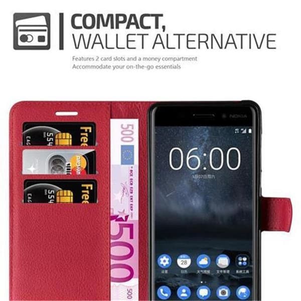 Fodral för Nokia 6 2017 i KIRSCHRÖD Röd