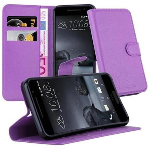 Cadorabo Fodral HTC ONE A9 ORCHID LILA Fodral Fodral Fullt skydd Magnetlås Stöder Stand Card Slot