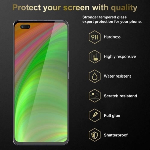 Cadorabo 3x helskärmsskyddsfilm för Huawei Nova 7 pro 5G i TRANSPARENT med SVART härdat härdat skärmglas