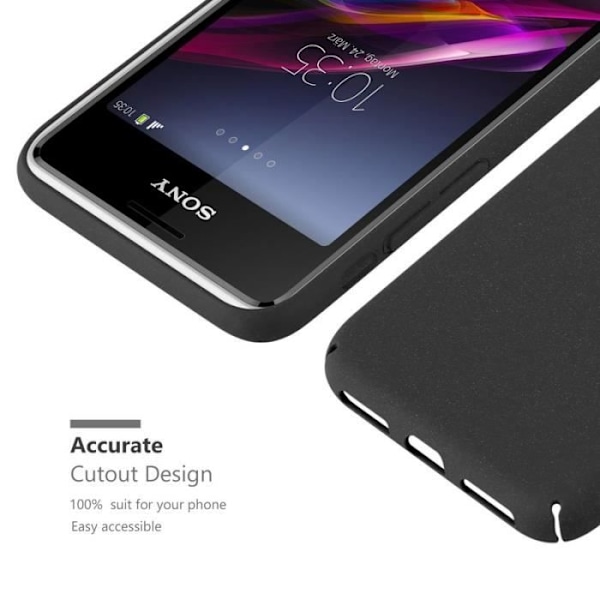Coque - CADORABO - Sony Xperia E1 - Hårdt Beskyttelse - Mat Design - Farve Sort Svart