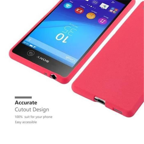 Sony Xperia M5-fodral i RED FROST av Cadorabo (FROST Design) Ultratunt mjukt silikongel TPU-fodral med anti-chock – fodral