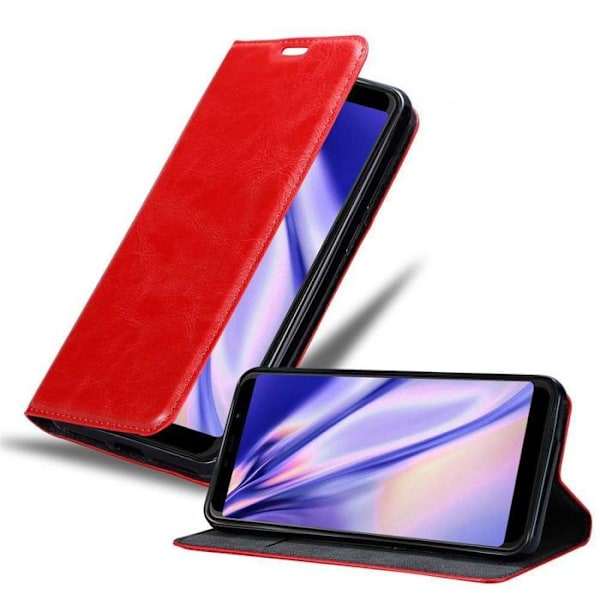 Coque för WIKO VIEW MAX Fodral i RÖD ÄPPLE Etui Case Cover Skydd Plånbok Wallet Röd