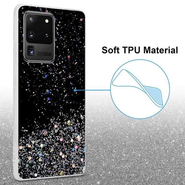 Coque - CADORABO - Samsung Galaxy S20 ULTRA - Svart - Glitter - Skydd i silikon TPU Svart