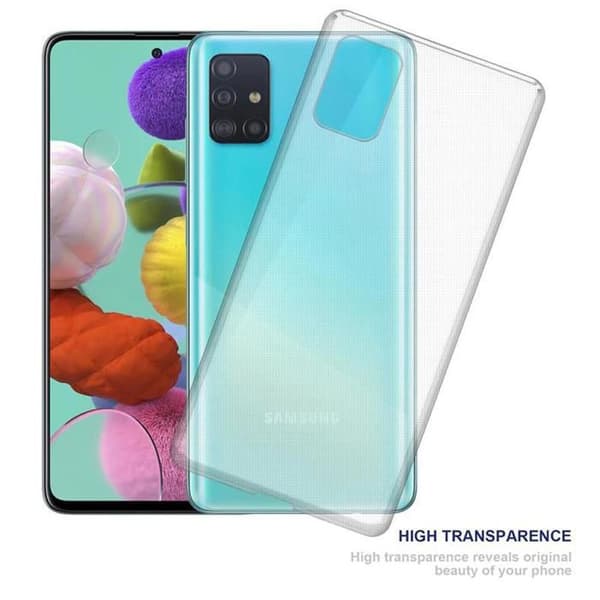Transparent stötsäker silikonfodral för Samsung Galaxy A51 5G Vit