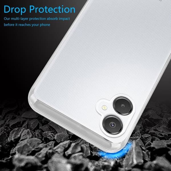 Transparent stötsäker silikonfodral för Samsung Galaxy A06 Vit