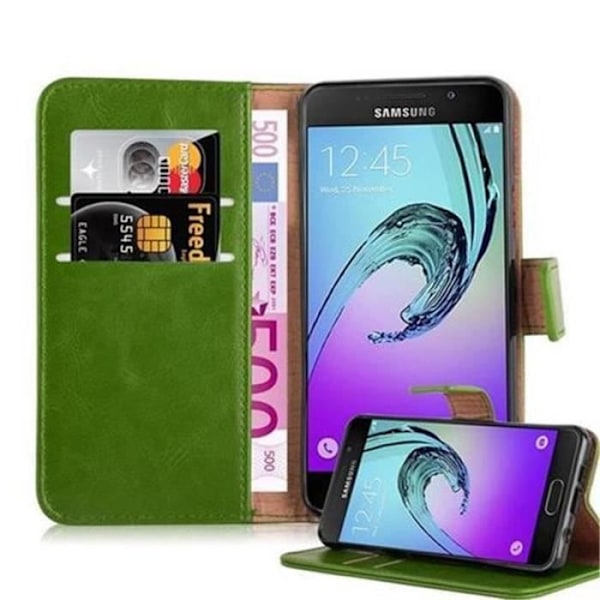 Samsung Galaxy A3 2016 (6) Fodral i NEAR GREEN by Cadorabo (LUXURY Design) Helt skyddsfodral med flip flap och stativ