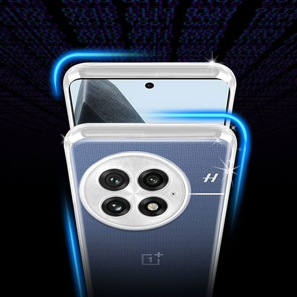 Transparent stötsäker silikonfodral för OnePlus 13 Vit