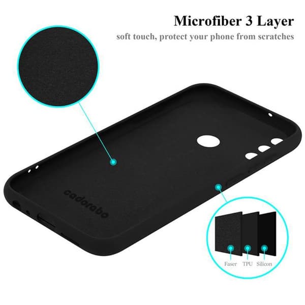 Skyddande stötsäker skal för Honor 9A i LIQUID BLACK Svart