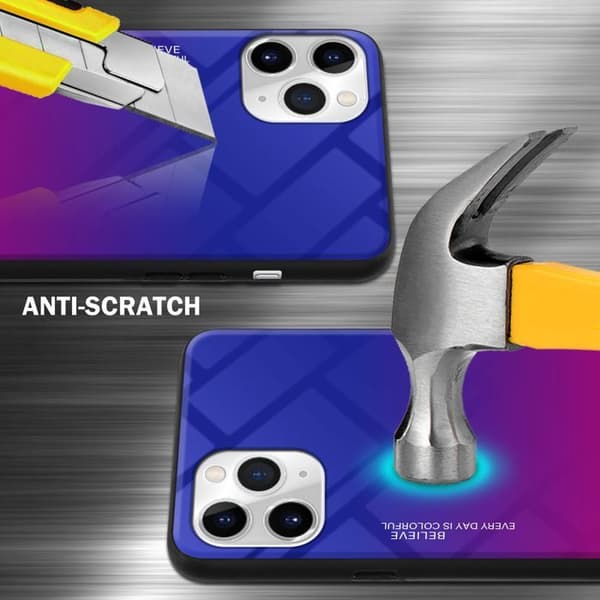 iPhone 11 PRO MAX-fodral i VIOLETT - RÖD Stötsäker Bicolor design Svart