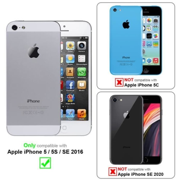 Cadorabo Fodral för Apple iPhone 5 / 5S / SE i Transparent Fodral 360° Helkroppsskydd Skärmskydd Transparent