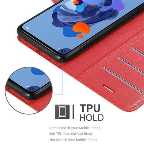Coque - CADORABO - Huawei MATE 30 LITE - Similläder - Röd - Fallback-funktion Röd