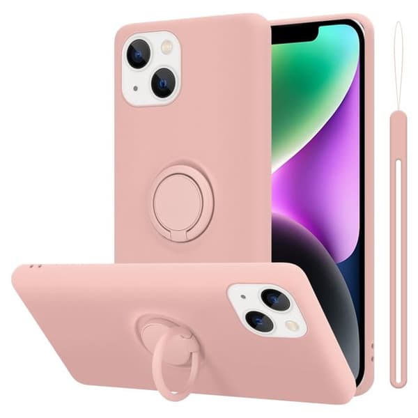 Skal för iPhone 14 PLUS i LIQUID PINK Stötabsorberande skydd Ros