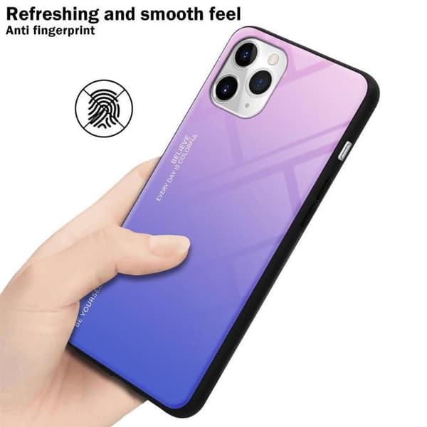 iPhone 11 PRO MAX-fodral i ROSA - BLÅ Stötsäker Bicolor design Svart